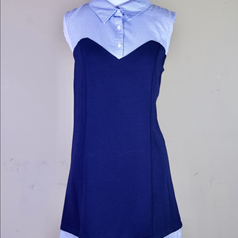 English Factory Knit Bodice Combo Shirtdress